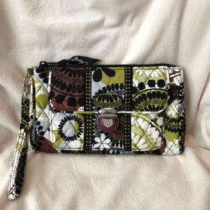 Vera Bradley cocoa moss wristlet